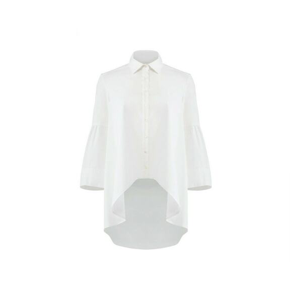 Nicole Miller Lexi. Light Pink Hi Low Button Up Top Size Small - Picture 9 of 12